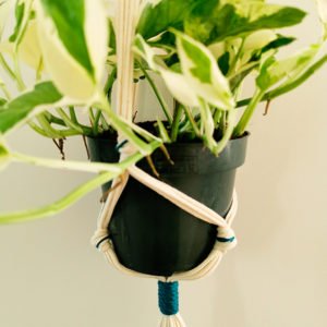 Suspension macramé torsadée Bleu Le Vivant